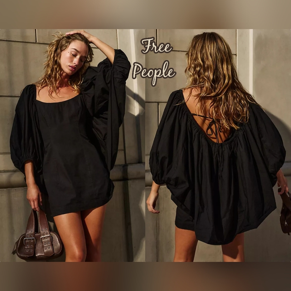 Free People Bold In Bali Mini Black Dress Size M NWT